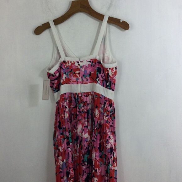 Katherine Kelly Quinn Floral Sleeveless V-Neck Pleated Dress Spring Blooms 4 NWT - Picture 12 of 13
